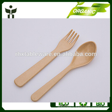 eco-friendly cutlery set glossy finish bambu fork and spoon